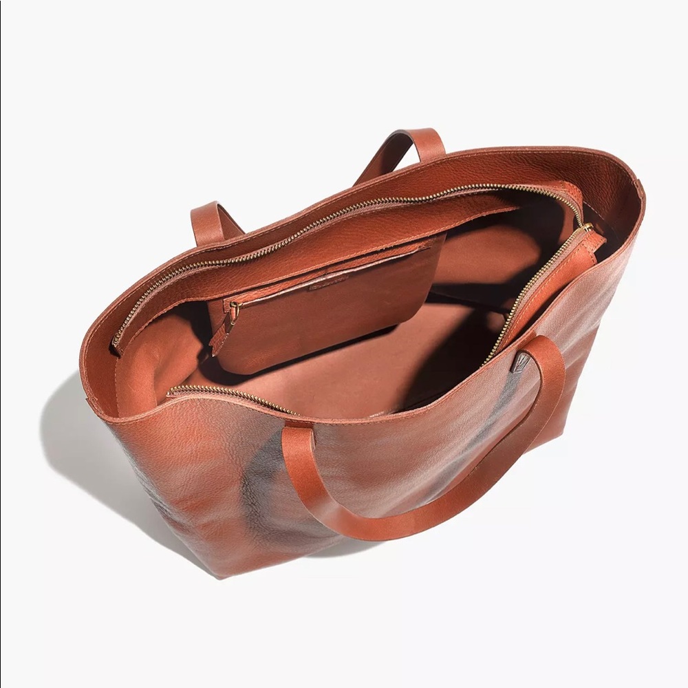 Madewell Zip-Top Transport Tote in English Saddle